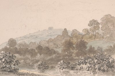 Paisagem com riacho em primeiro plano de Anthony Devis