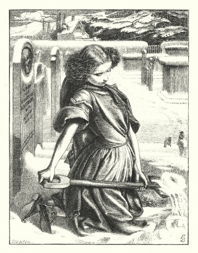 The Little Mourner (gravura) de Anthony Frederick Augustus (after) Sandys