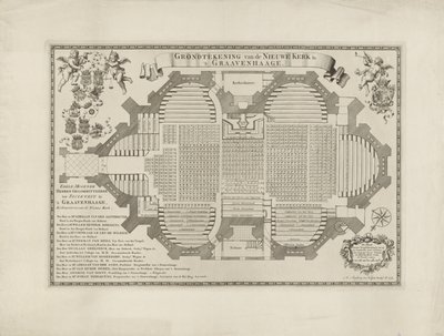 Mapa do Nieuwe Kerk em Haia de Anthony Stechwey