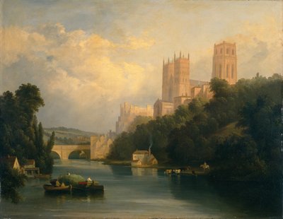 Catedral de Durham (óleo sobre tela) de Anthony Vandyke Copley (attr. to) Fielding
