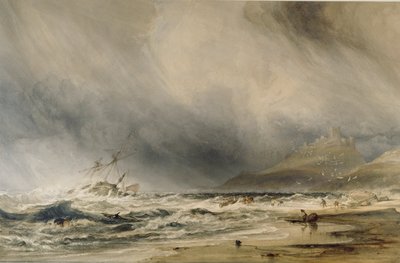 Castelo de Bamburgo, 1852 de Anthony Vandyke Copley Fielding
