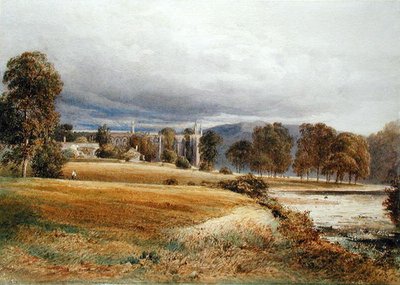 Abadia de Bolton do Rio Wharfe, Vista Sul, c.1825 (aguarela sobre papel) de Anthony Vandyke Copley Fielding