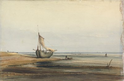 Cena da Costa com um Barco Escarpado de Anthony Vandyke Copley Fielding