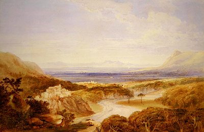 Vista do Rio (aguarela sobre lápis sobre papel) de Anthony Vandyke Copley Fielding