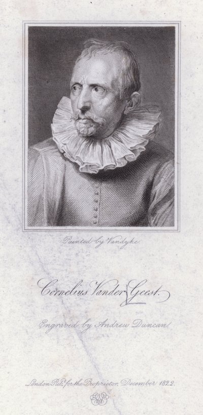Cornelis van der Geest, comerciante flamengo de especiarias e colecionador de arte (gravura) de Anthony van (after) Dyck
