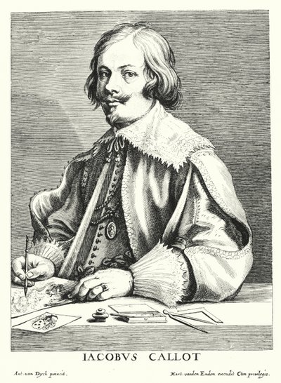 Jacques Callot, desenhista e gravador francês (gravura) de Anthony van (after) Dyck