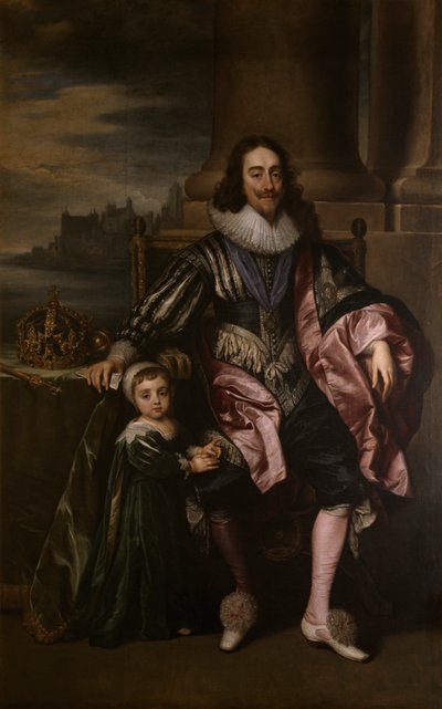 Rei Carlos I e Príncipe Carlos (óleo sobre tela) de Anthony van (after) Dyck