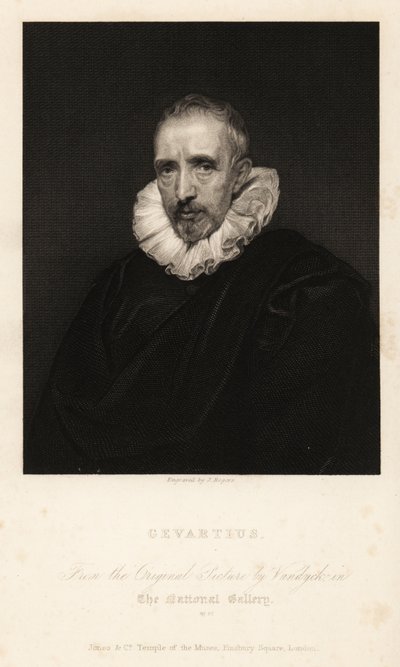 Retrato de John Gaspar Gevartius ou Jan Caspar Gevaerts, jurisconsulto de Antuérpia e filólogo de Anthony van (after) Dyck