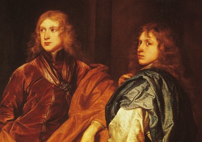 Retrato de dois homens jovens (óleo sobre tela) de Anthony van (after) Dyck
