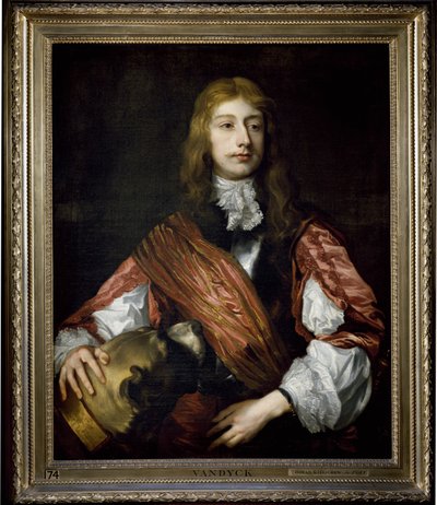Thomas Killigrew e o seu cão (óleo sobre tela) de Anthony van (studio of) Dyck