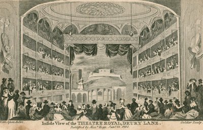 Vista interna do Teatro Real, Drury Lane, Londres de Anthony van Assen