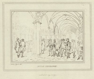 Os claustros do Royal Exchange na cidade de Londres de Anthony van Assen