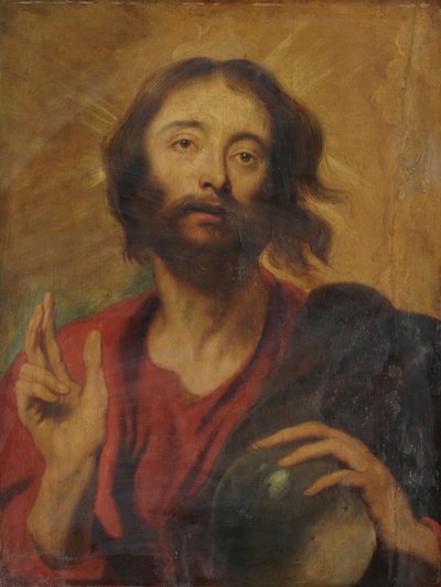 Cristo como Salvador do Mundo de Anthony van Dyck (after)
