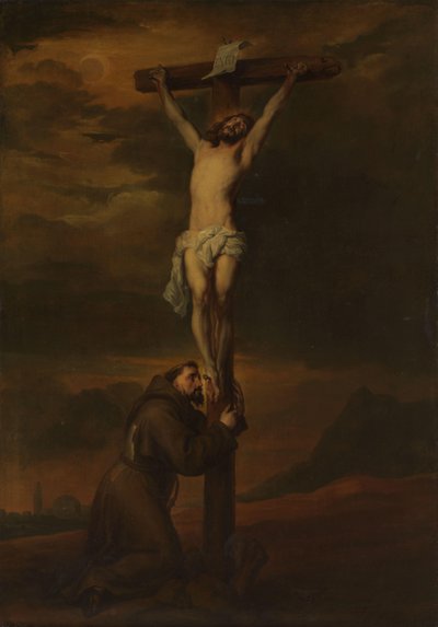 São Francisco Lamentando ao Pé da Cruz de Anthony van Dyck (possibly copy after)