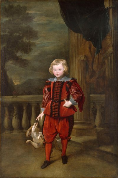 Um rapaz em pé num terraço de Anthony van Dyck