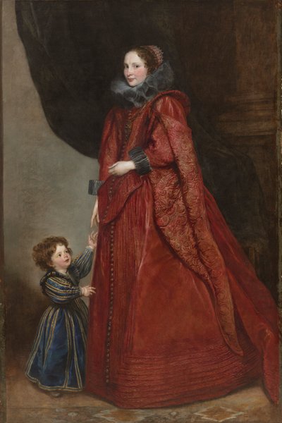 Uma senhora genovesa com seu filho, c. 1623-1625. de Anthony van Dyck