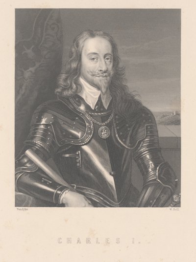 Carlos I, gravado por W. Hall de Anthony van Dyck
