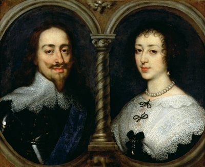 Charles I da Inglaterra (1600-49) e a Rainha Henrietta Maria (1609-69) de Anthony van Dyck
