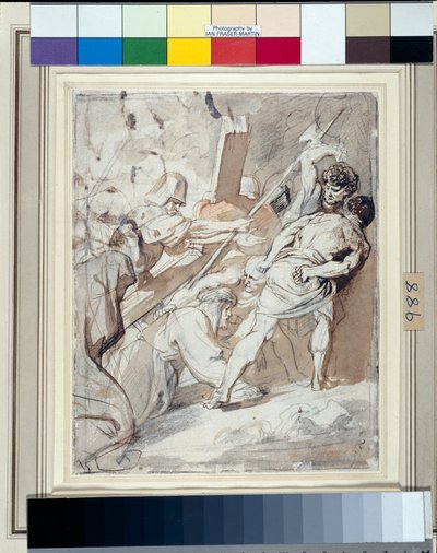 Cristo Carregando a Cruz (caneta e tinta com lavagem com giz sobre papel) de Anthony van Dyck