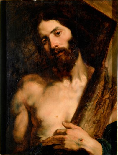 Cristo com a Cruz Pintada por Antony Van Dyck (1599-1641) 1619 aproximadamente. Sol. 65x50 cm Genes, Galleria di Palazzo Rosso de Anthony van Dyck