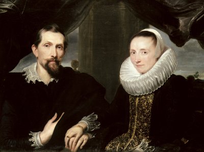 Retrato duplo do pintor Frans Snyders (1579-1657) e sua esposa Margaretha de Vos, 1621 de Anthony van Dyck