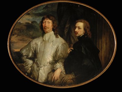 Retrato duplo de Sir Endymion Porter e Anthonis van Dyck (pintura sobre tela) de Anthony van Dyck
