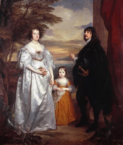 Retrato de grupo de James Stanley, Lord Strange (1607-1651), Charlotte de La Trémoille (1599-1664) e Lady Henrietta Maria Stanley (1630-1685) de Anthony van Dyck