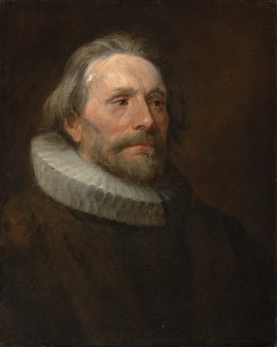 Estudo principal de um homem irritado de Anthony van Dyck