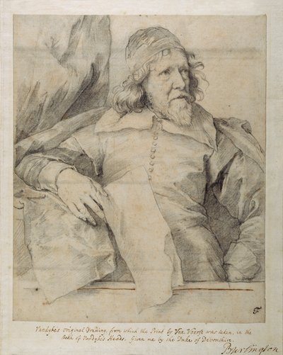 Inigo Jones (giz preto sobre papel) de Anthony van Dyck