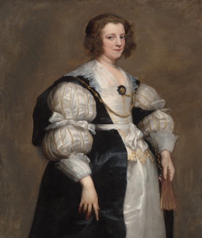 Senhora com leque, c. 1628. de Anthony van Dyck