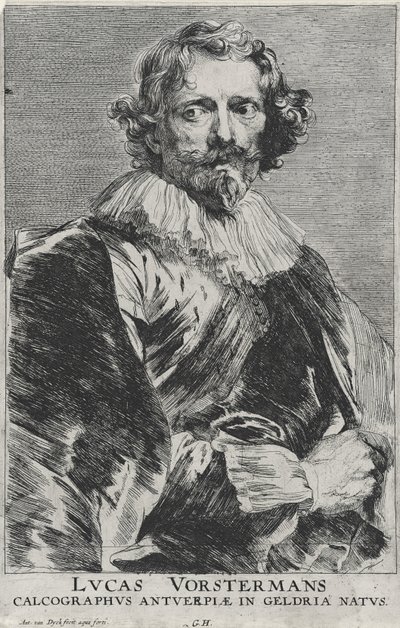 Lucas Vosterman, 1628-1632 (gravura sobre papel avergoado com gravura) de Anthony van Dyck