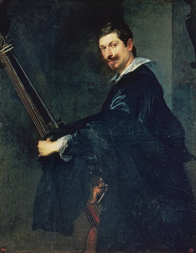 Homem com alaúde, retrato do músico Jacob Gaultier, alaúde da corte inglesa de Anthony van Dyck