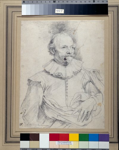 Paulus Halmalius, vulgo van Halmale, c.1632-35 (giz preto sobre papel branco) de Anthony van Dyck