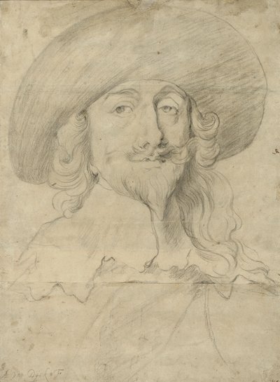 Retrato de Charles I (giz no papel) de Anthony van Dyck