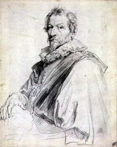 Retrato de Hendrick Van Balen (giz preto) de Anthony van Dyck