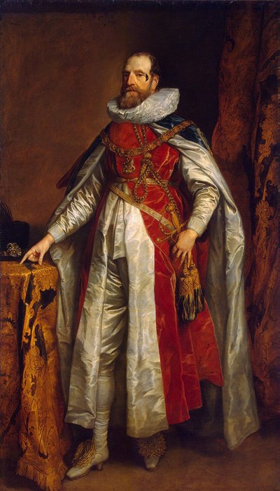 Retrato de Henry Danvers, 1º conde de Danby 1573-1644, em trajes como Cavaleiro da Liga, final dos anos 1630 de Anthony van Dyck