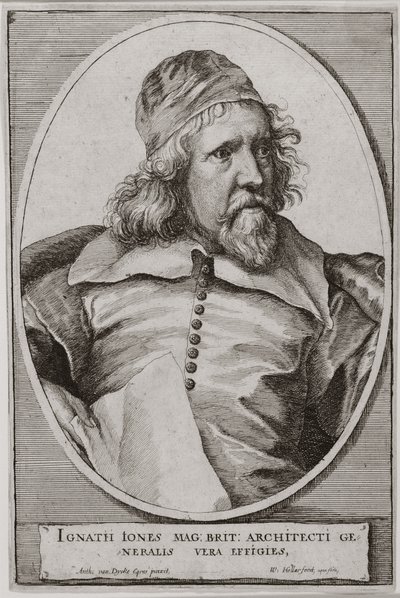 Retrato de Inigo Jones (1573-1652) gravado por Wenceslaus Hollar (1607-77) 1655 de Anthony van Dyck