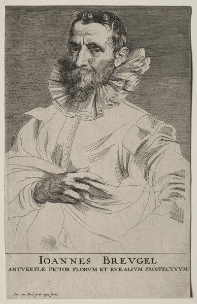 Retrato de Jan Brueghel. de Anthony van Dyck