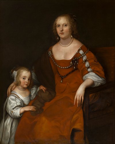 Retrato de Margaret Howard, Condessa de Carlisle (1618-1664) e Lady Diana Russell, que se tornou Lady Allington (1652-1701), c.1654-53 (óleo sobre tela) de Anthony van Dyck