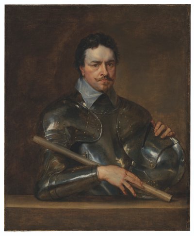 Retrato de Thomas Wentworth, 1º Conde de Strafford (1593-1641), a meio comprimento, com armadura de Anthony van Dyck