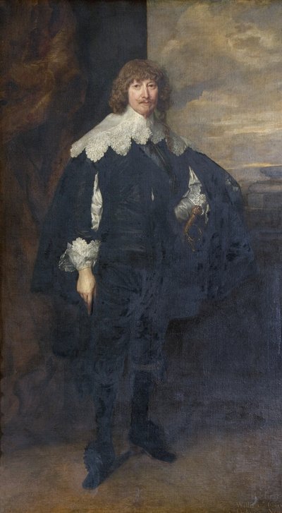 Retrato de William Cavendish, alterado com faixa azul de Anthony van Dyck