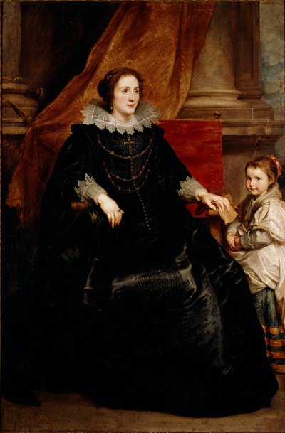 Retrato de uma senhora de qualidade e da sua filha Pintura de Antoine (Antoon ou Anton) Van Dyck (1599-1641) de Anthony van Dyck