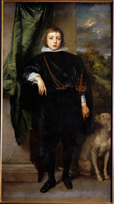 Príncipe Ruprecht von der Pfalz, almirante inglês, filho de Friedrich V da Boémia, o "Rei de inverno" da Guerra dos Trinta Anos (pintura sobre tela) de Anthony van Dyck