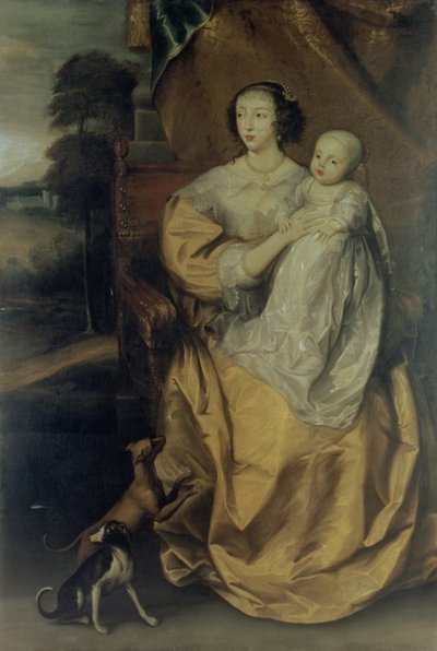 Rainha Henrietta Maria (1609-69) c.1640 de Anthony van Dyck