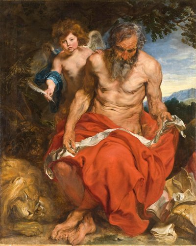 São Jerónimo, c.1620 (óleo sobre tela) de Anthony van Dyck