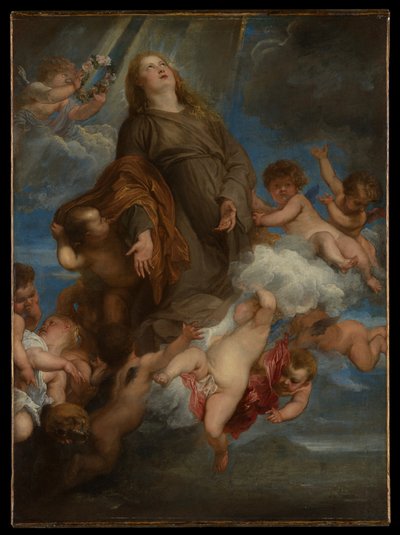 Santa Rosália, intercedendo pelos atingidos pela peste em Palermo de Anthony van Dyck