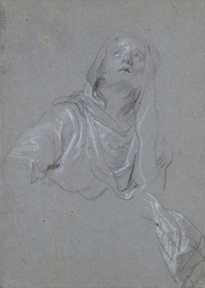 Estudo de uma Madona olhando para cima de Anthony van Dyck