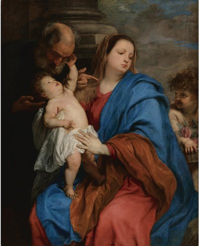 A Sagrada Família com um anjo de Anthony van Dyck