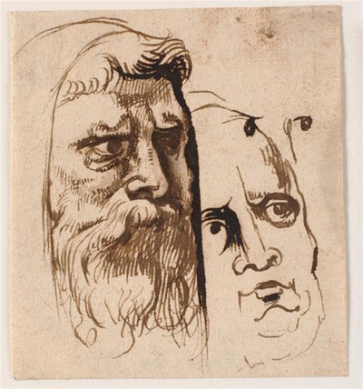 Duas cabeças masculinas de Anthony van Dyck