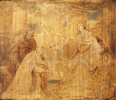 Virgem e Criança com um Bispo Doador e Santo Antônio Abade, 1628-32 de Anthony van Dyck